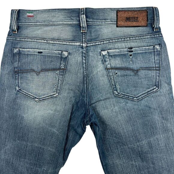 New Diesel Women US 27 Denim Blue Jeans Faded Washed Straight Leg Regular Waist - Picture 6 of 14